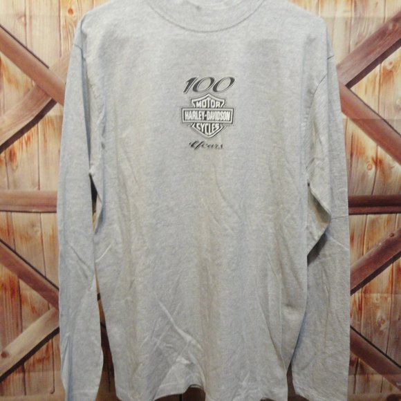 Harley Davidson 100 Years Mock Neck T~Sheldons Harley Mass~Nice~Gently worn - Picture 2 of 6